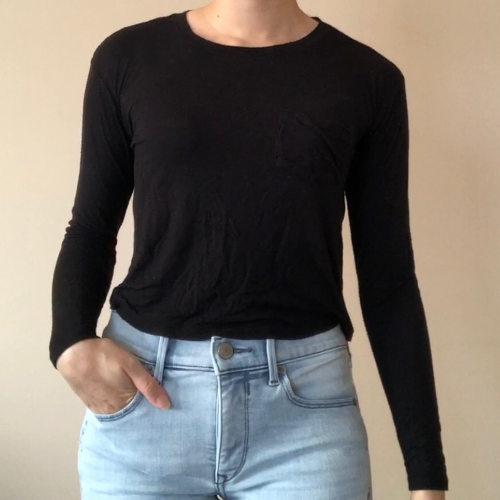 Charlotte Russe Black crop long sleeve